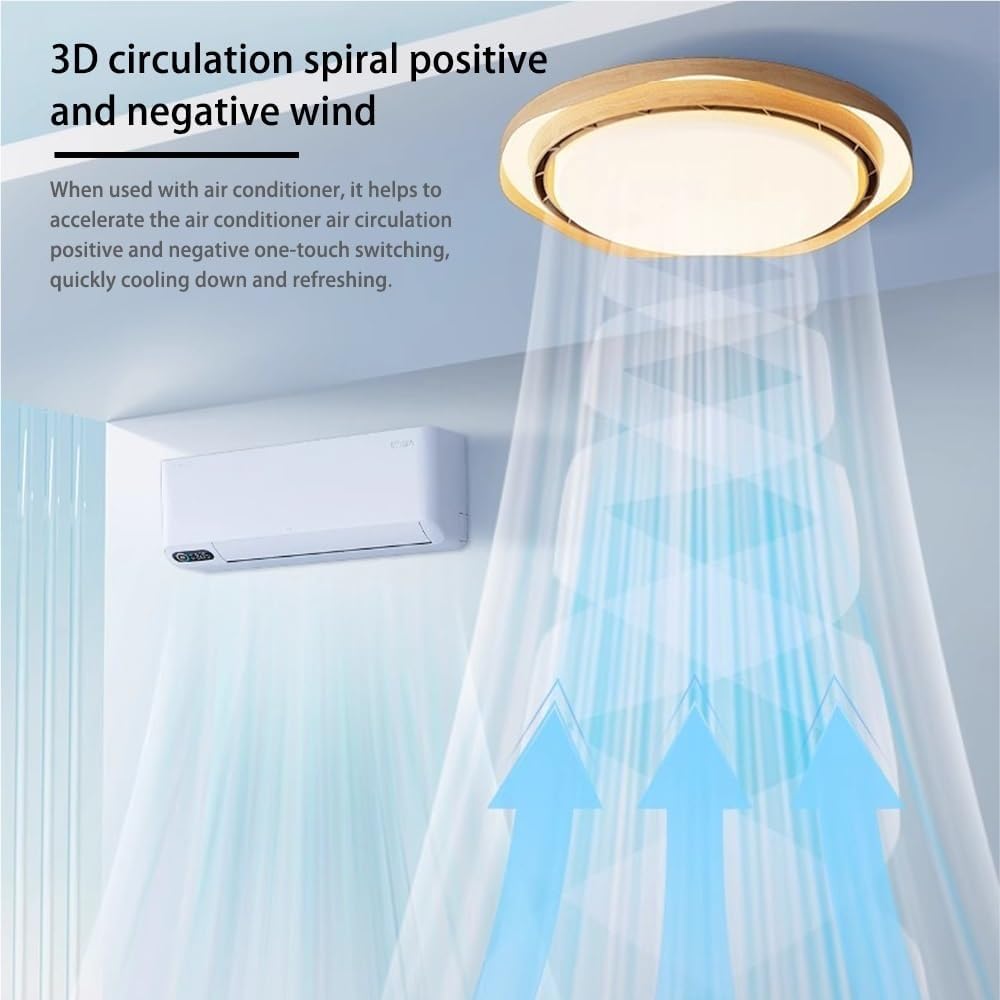 Ventilateur de plafond moderne sans pales avec éclairage — Ventilateur de plafond LED encastré intelligent pour chambres à coucher - 3