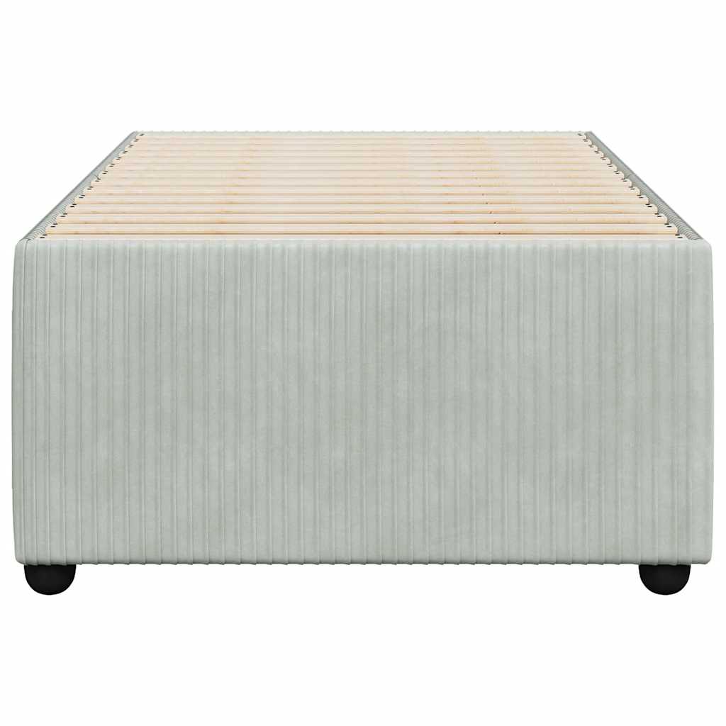 Cadre de lit sans matelas, en velours, gris clair, pour la chambre, 100 × 200 cm - 4