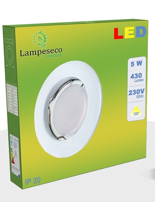 Lot De 4 Spots LED Encastrables Complets - Blanc Neutre 5W (équivalent 50W) - Neuf - EAN 3700960877458