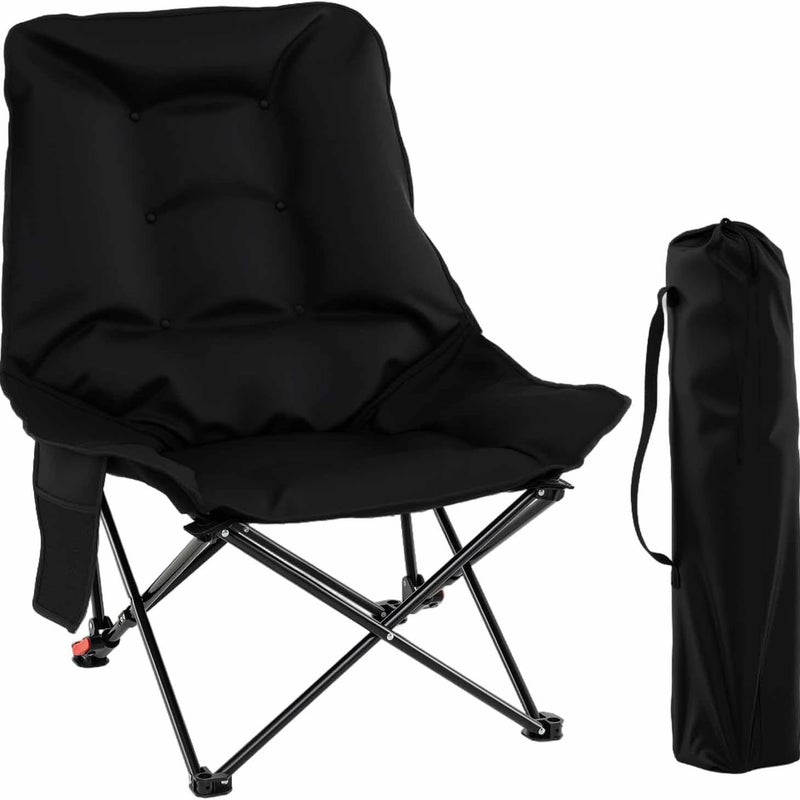 Ultra Lekki Składany Krzesło Kempingowe, Przenośne Krzesło Ogrodowe z Regulowanym Oparciem, Boczną Kieszenią, Tkaniną Oxford, Nośnością 150 kg