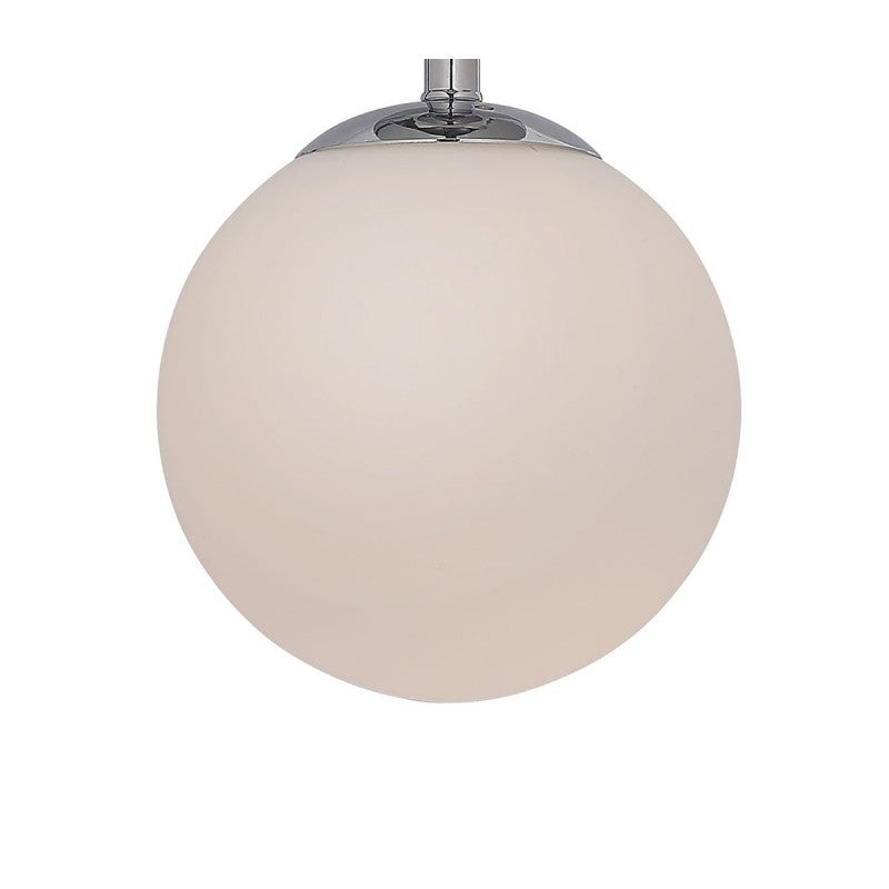 Suspension boule en verre opaque et métal chromé - GLOBE CHROME - 3