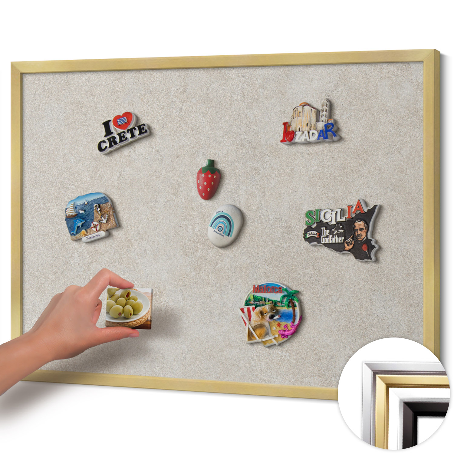 Tableau aimanté décoration murale design pour magnets et photos ...