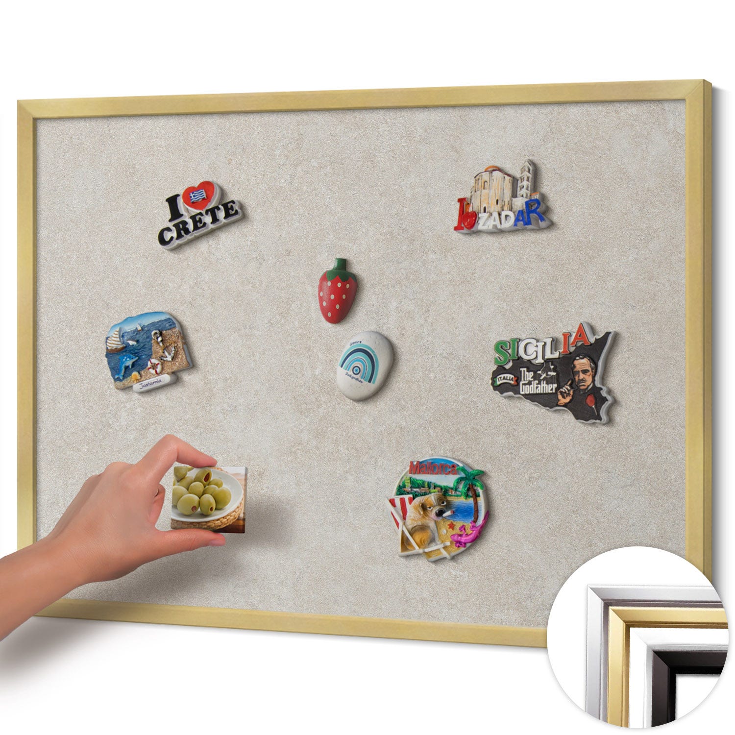 Tableau aimanté décoration murale design pour magnets et photos ...