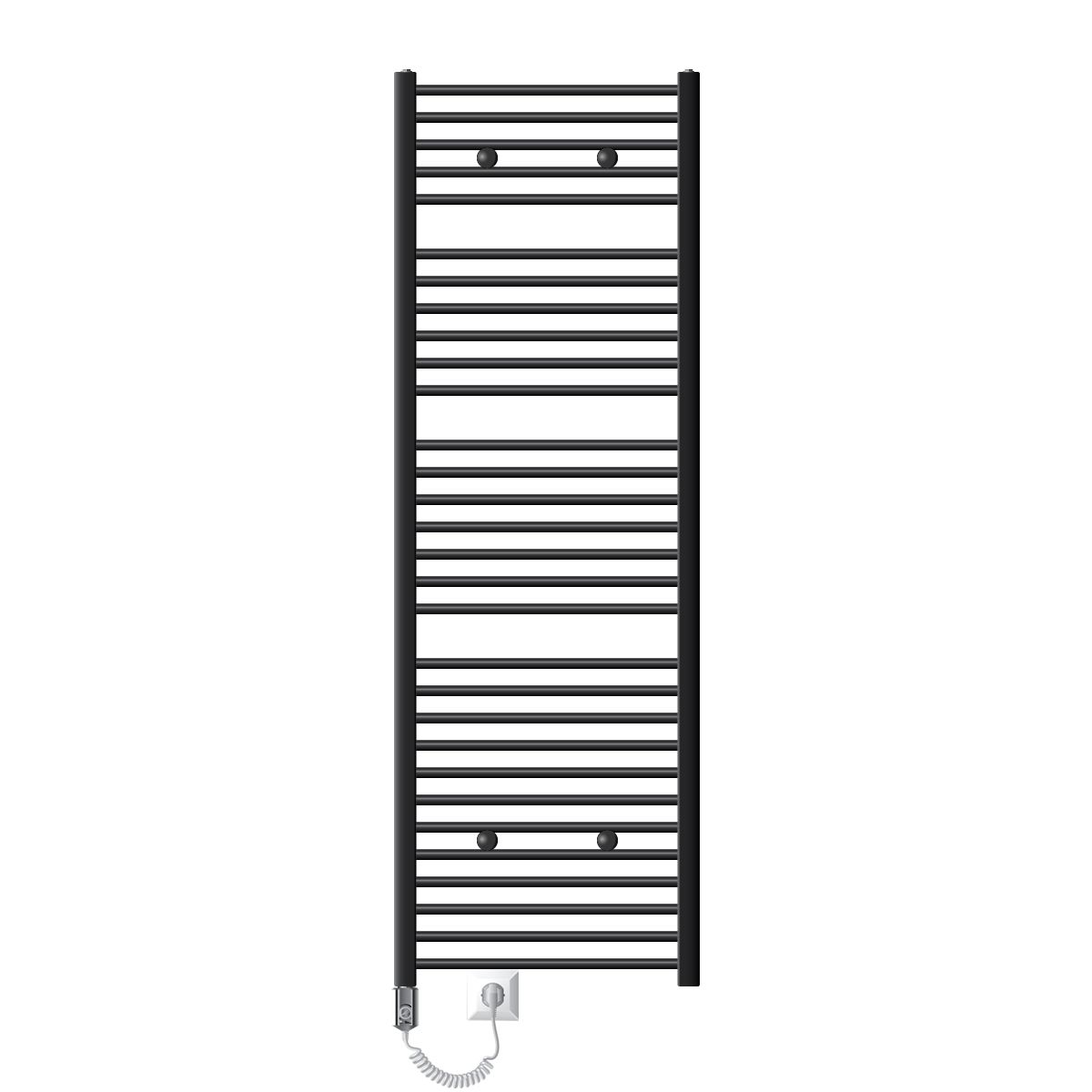 Radiatore Scaldasalviette Design LuxeBath Sahara 600x1800 Mm Antracite Curvo | Termoarredo A Parete Per Bagno Con Attacco Laterale, 800W, Acciaio Di Qualità