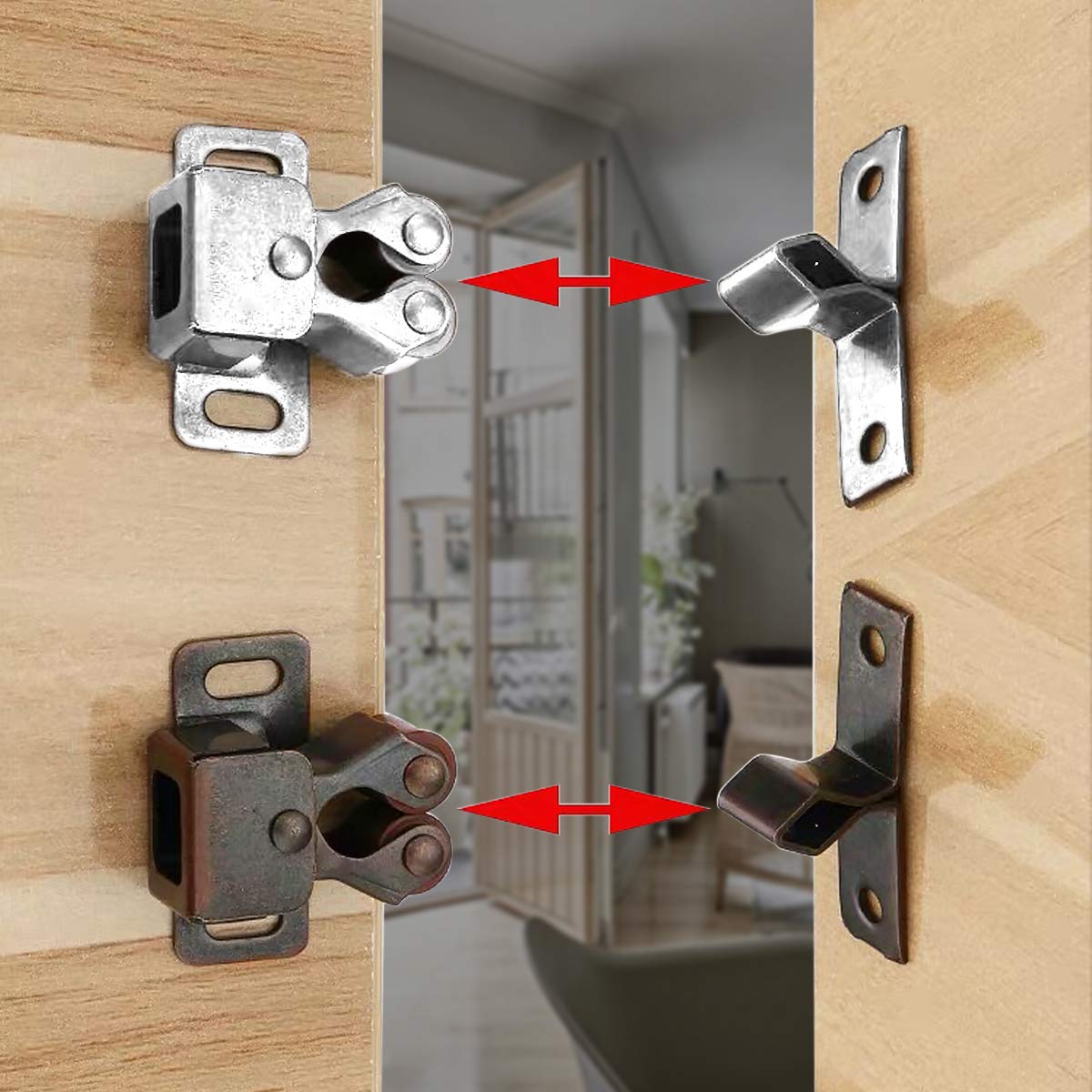 Lot De 10 Loquets à Double Bille Pour Porte D'armoire Avec