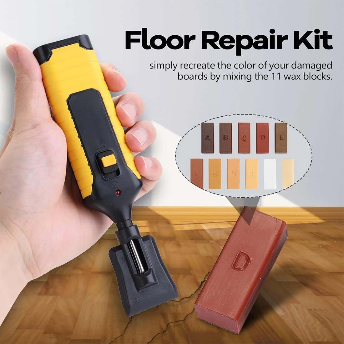 Kit de Réparation Stratifié + Cire pour Plan de Travail & Plancher, Boîtier Robuste - 3
