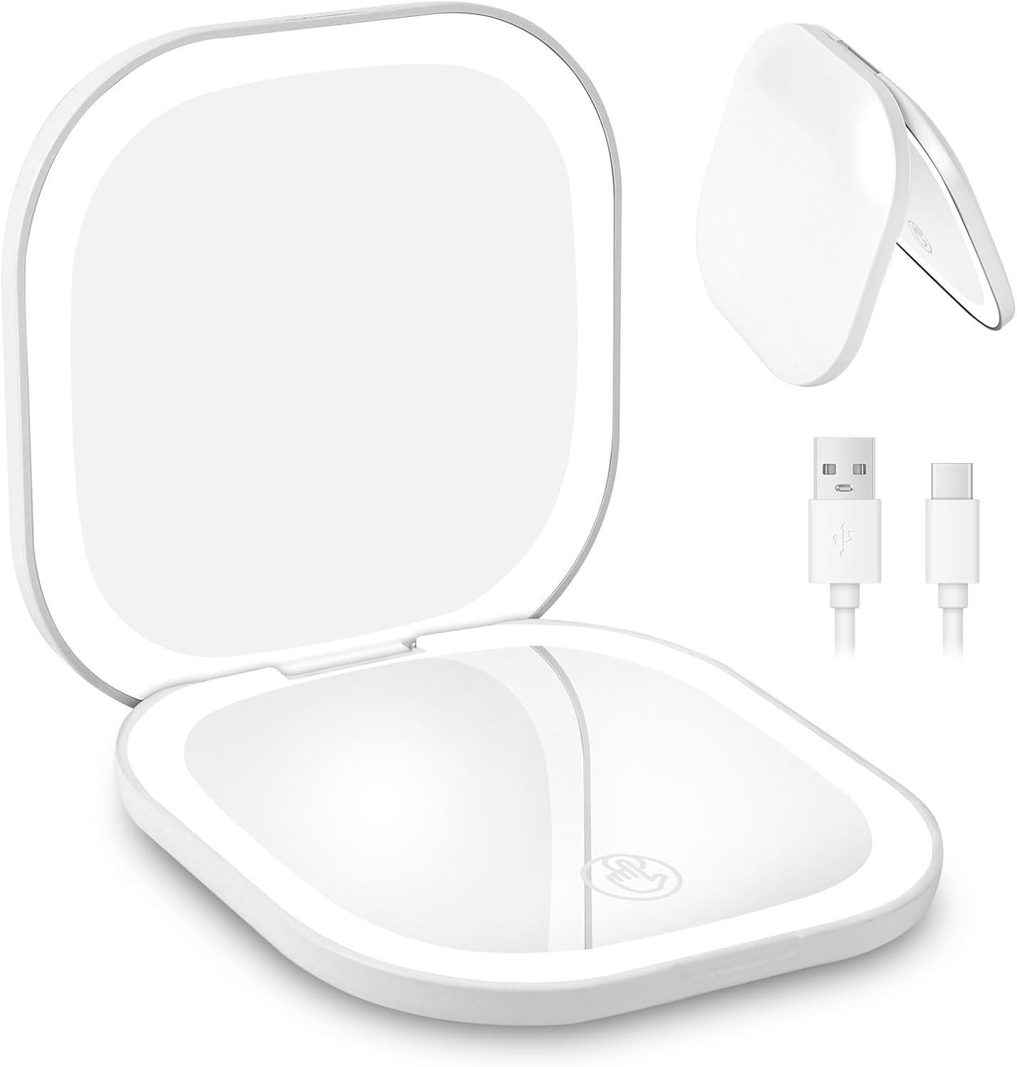 Lhdfyqt Miroir Maquillage Lumineux Rechargeable Tactile Avec Miroir Grossissant 10X - Voyage Et Maison
