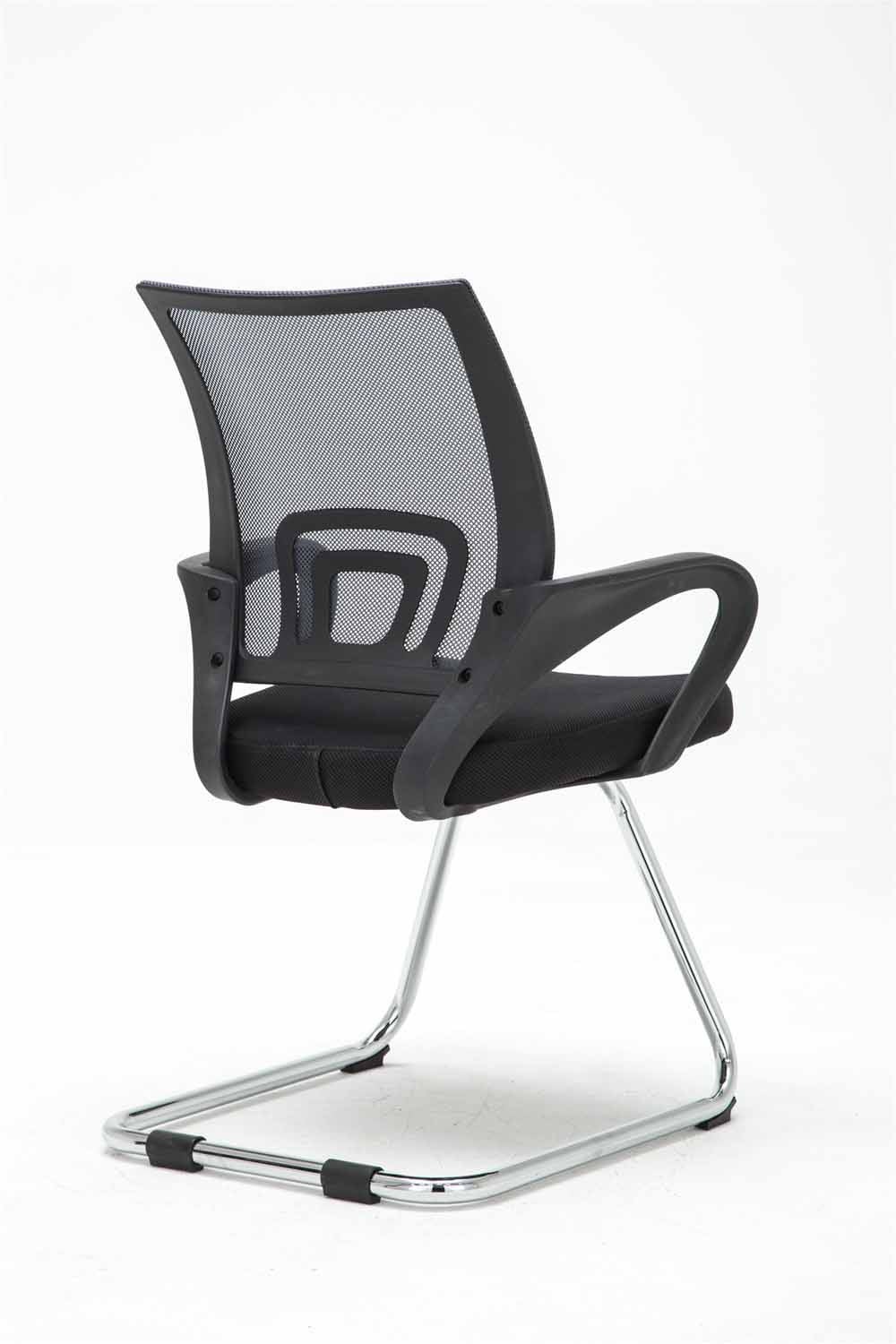 Chaise de bureau reception sans roulettes dossier en maille avec accoudoirs gris BUR10500 - 3