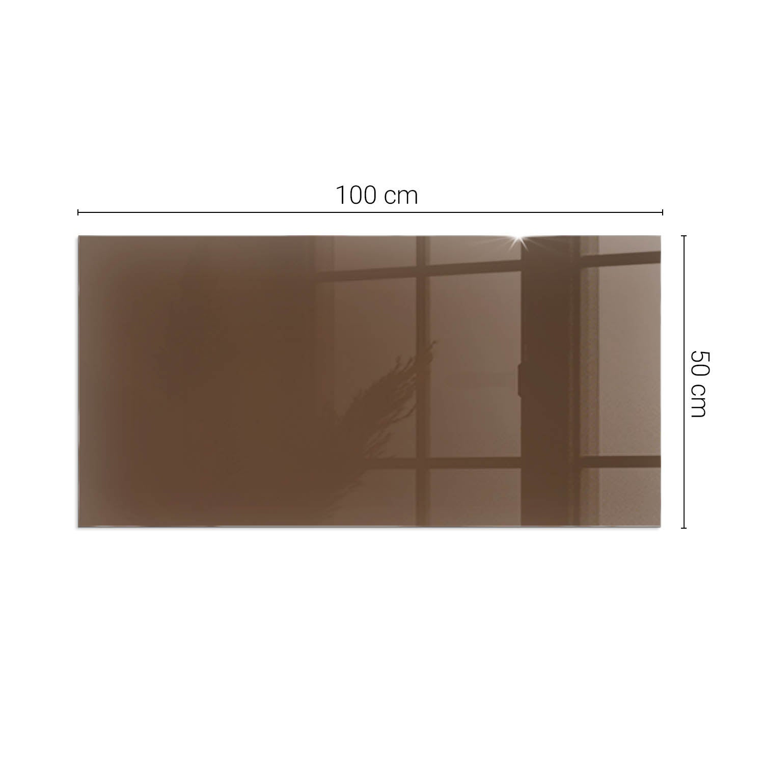 Prostokątna płyta szklana ochronna pod piecyk, kominek - 100x50 cm - Kolor Brązowy - TULUP - 2