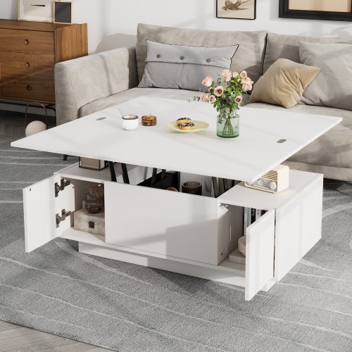 Tavolino Moderno Quadrato In Legno Con Cassetto - Comodino Da Soggiorno O Camera Da Letto, Colore Bianco