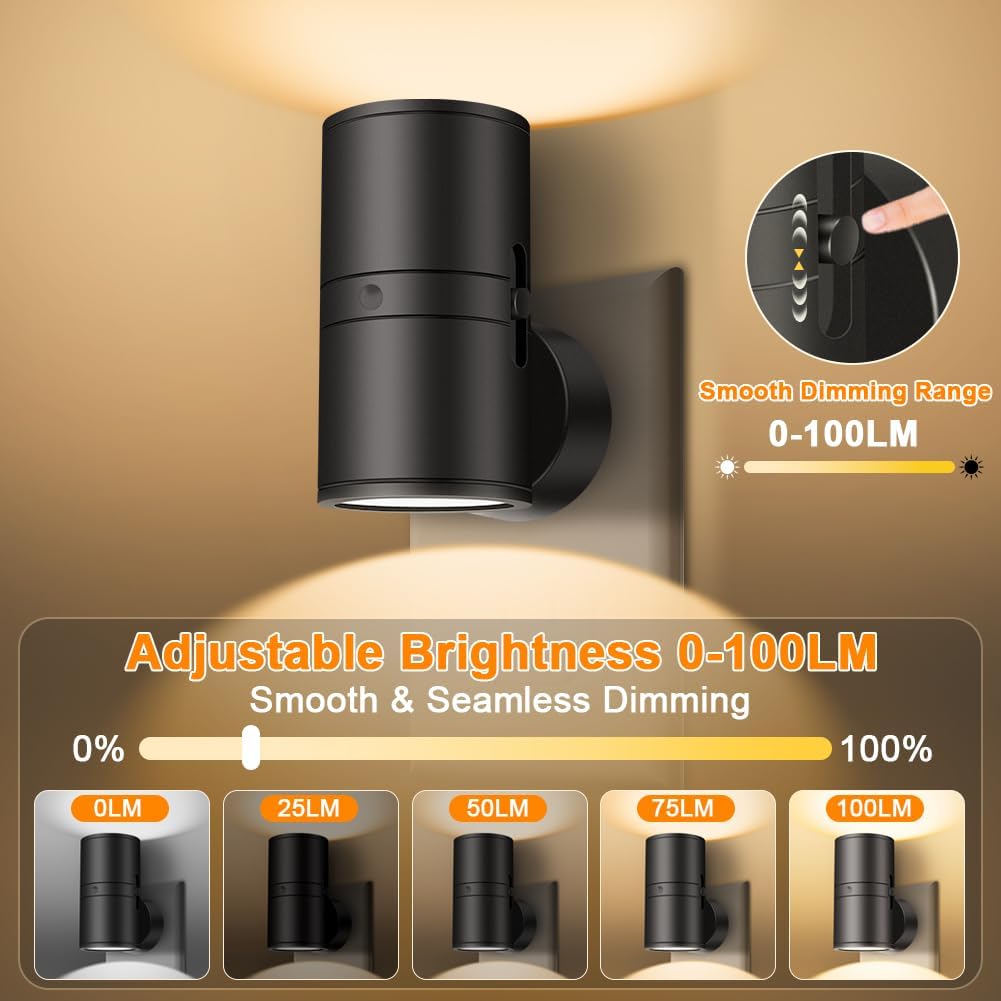 Set di luci notturne con sensore composto da due pezzi, tre temperature di colore, luminosità regolabile, adatto per camere da letto e corridoi - 3