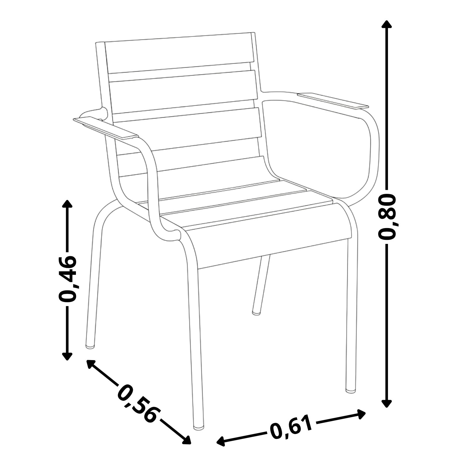 Sillón Rail marrón para jardín y exterior ROMERO GARDEN - 3