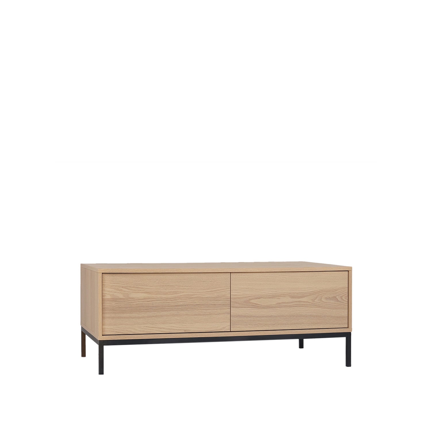 Klast Home Mesa De Centro Fija Efecto Madera Natural 120 Cm X 40-55 Cm Negras , Leroy Merlin