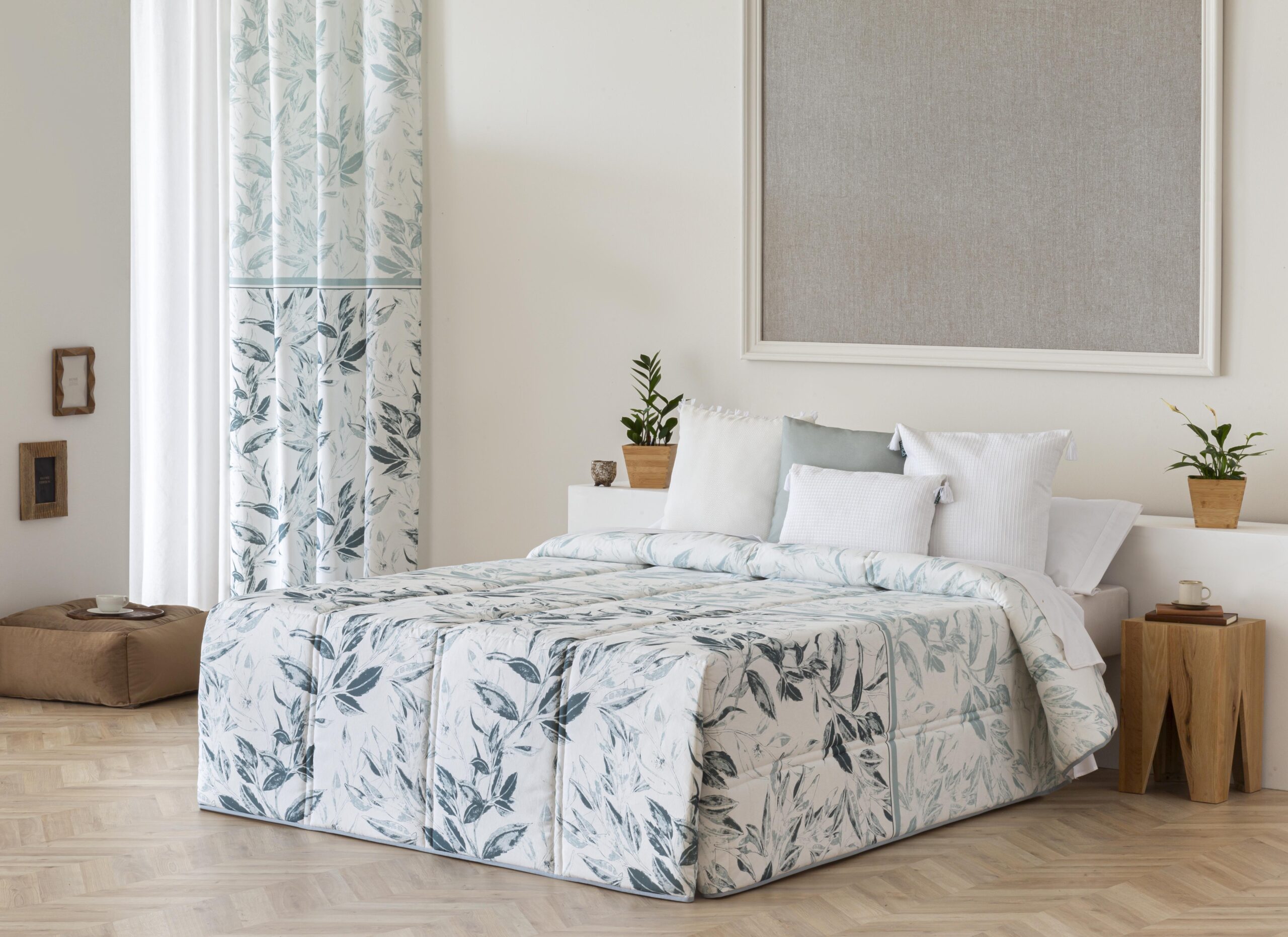 Edredón confort zamora azul relleno 200 gr para cama de 160 cm