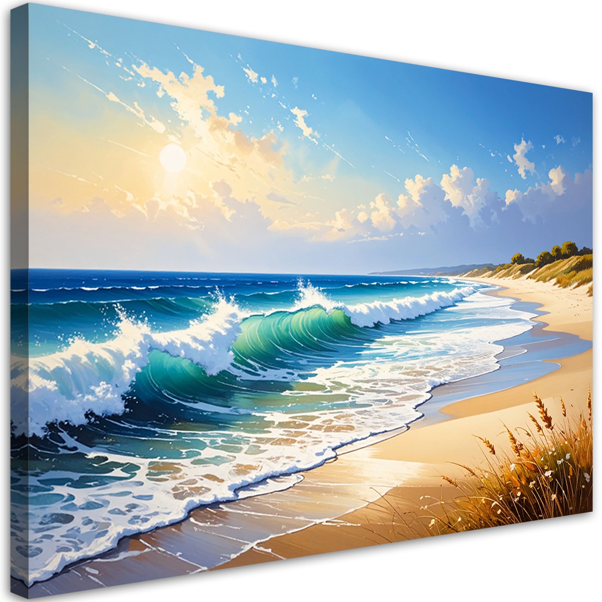 Obraz do salonu sypialni kuchni, Plaża Morze Fale Pejzaż 100x70