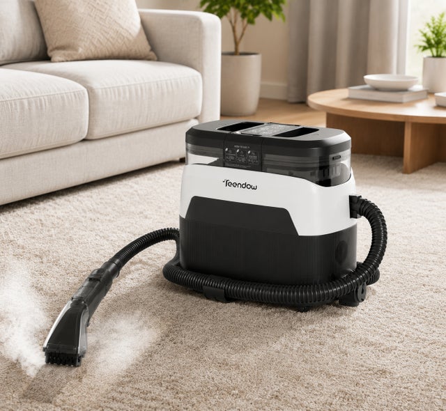 Nettoyeur vapeur 3 en 1 1650W, shampouineuse portative 12000Pa, vapeur pour canapé, tapis, matelas et sièges auto