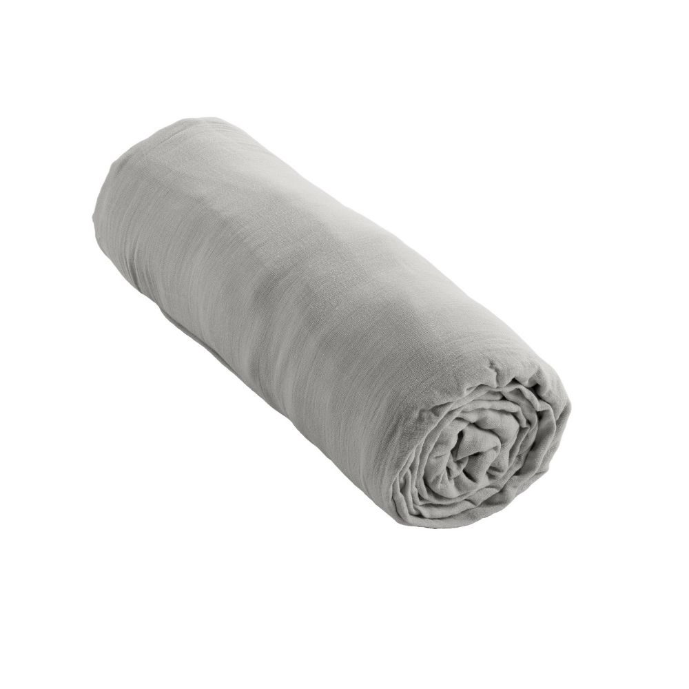 Drap housse 160x200 cm en Gaze de coton Nuage - 3