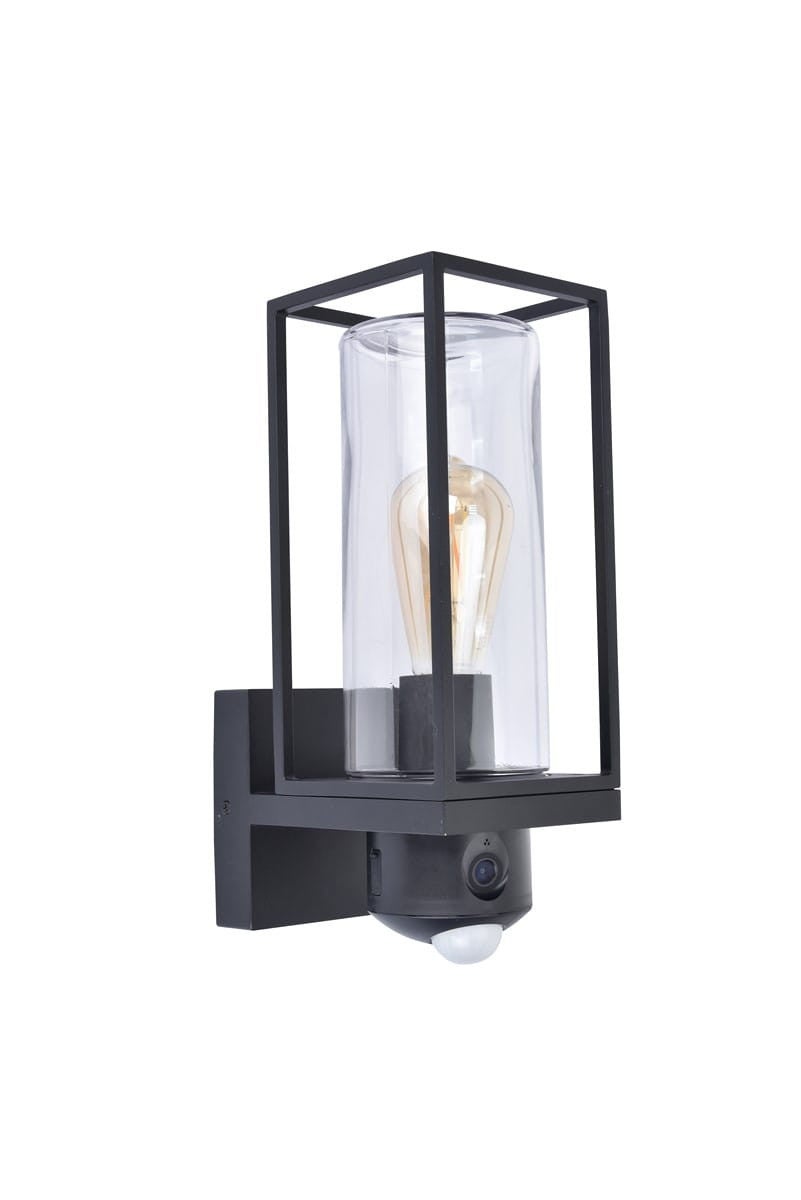 Kinkiet zewnętrzny z czujnikiem ruchu FLAIR czarno-biały 1xE27x40W wym: 32,6x12x17,2 cm IP44 Lutec