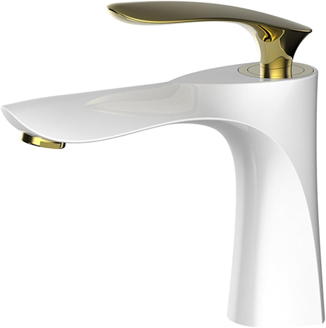 Bateria łazienkowa, bateria łazienkowa jednouchwytowa, bateria mieszaczowa, regulowana woda ciepła i zimna, biała