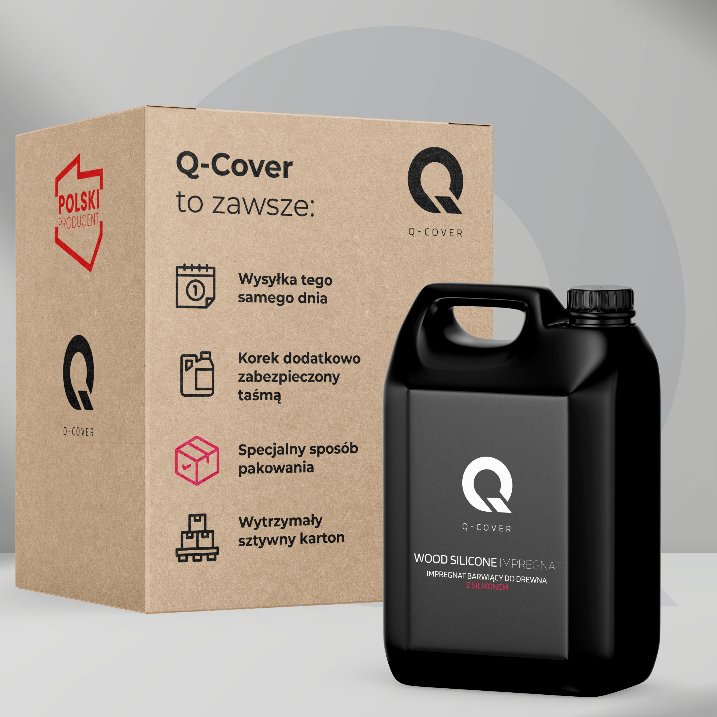Impregnat Barwiący do Drewna z Silikonem 2w1 Q-Cover Róż 5L