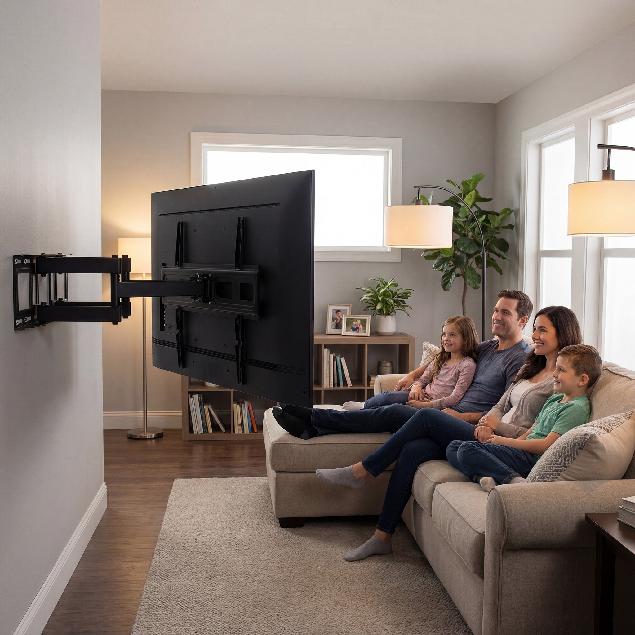 Support TV mural Écrans 37 à 80 pouces Bras pivotant 120° Inclinable Rotatif Dispositif Support Orientable Toboli - 2