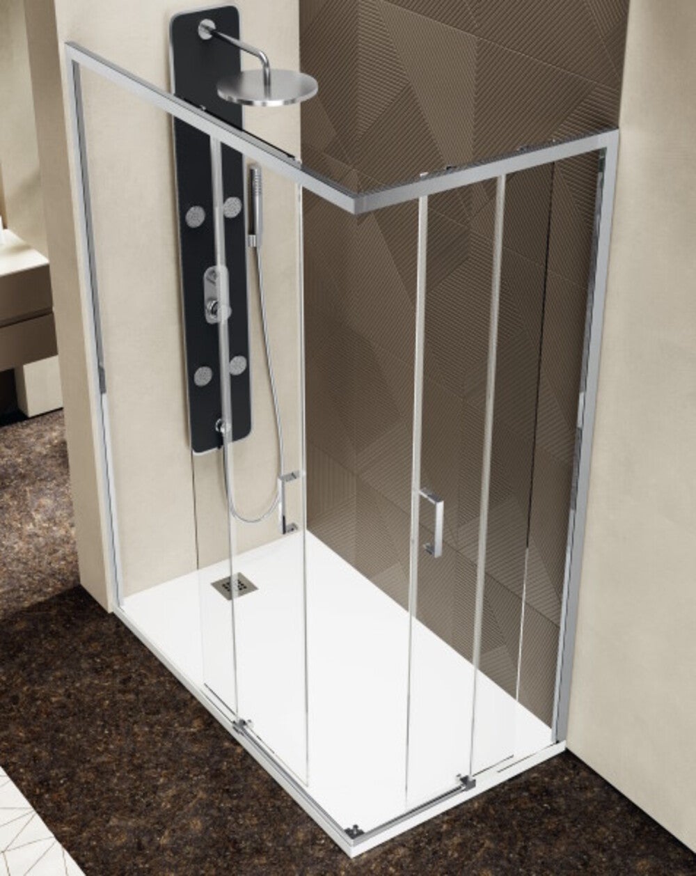 Paroi de douche 90x90 cm ouverture d'angle avec entrée facile hauteur 200 cm en verre trempé - FRASCIO - 3