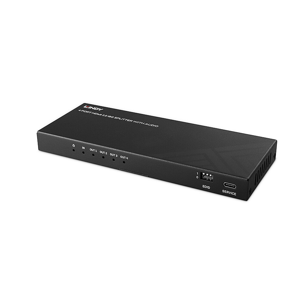 Rozdzielacz HDMI Lindy 4 porty 8K60 z dźwiękiem cyfrowym i ekstrakcją audio