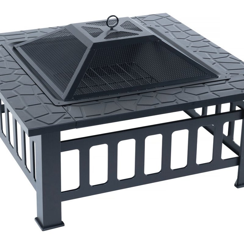 Grill 3 w 1 z pokrywą zapobiegającą żarzeniu się "Flaméo" – czarny