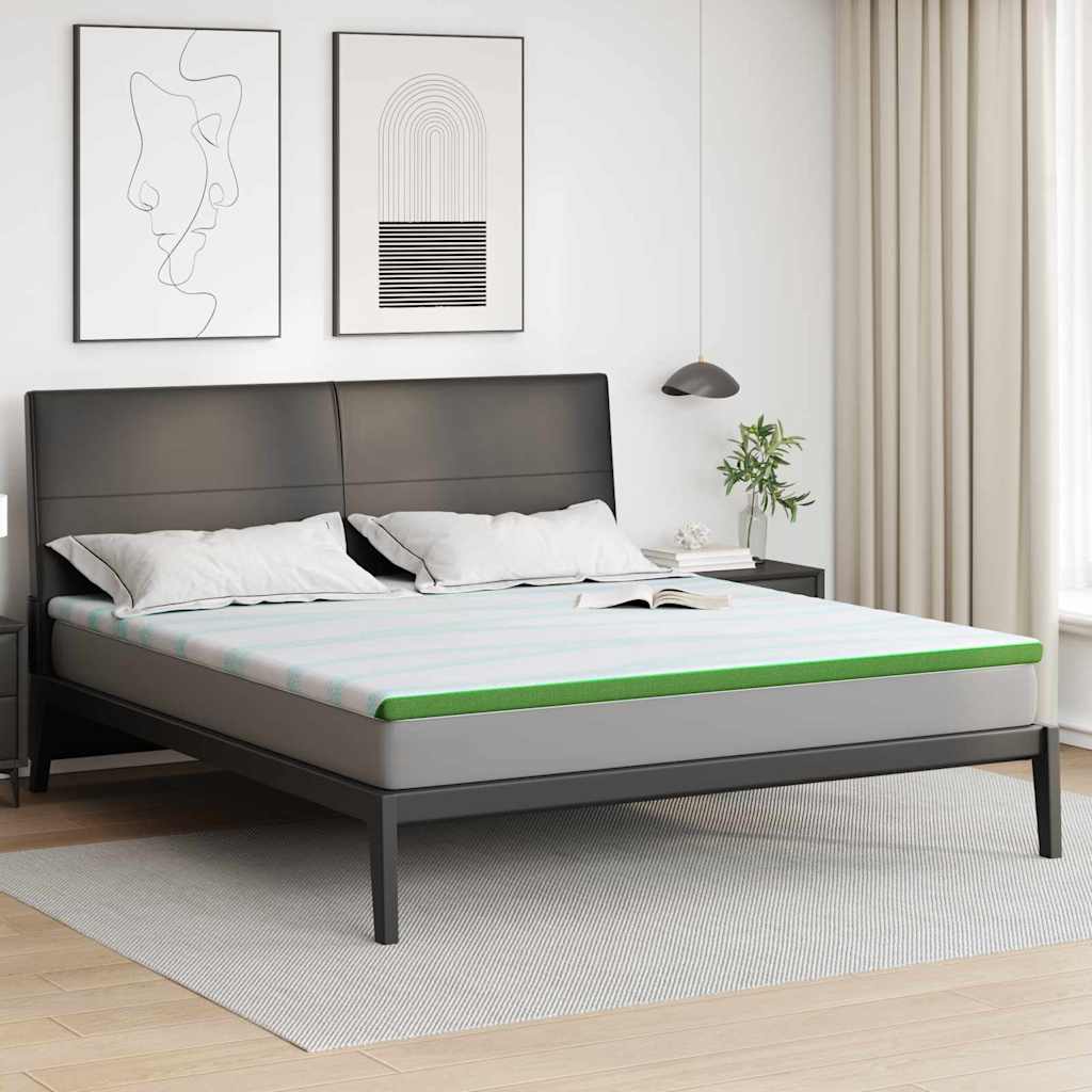 Nakładka na materac Biały i zielony 180 x 200 cm vidaXL