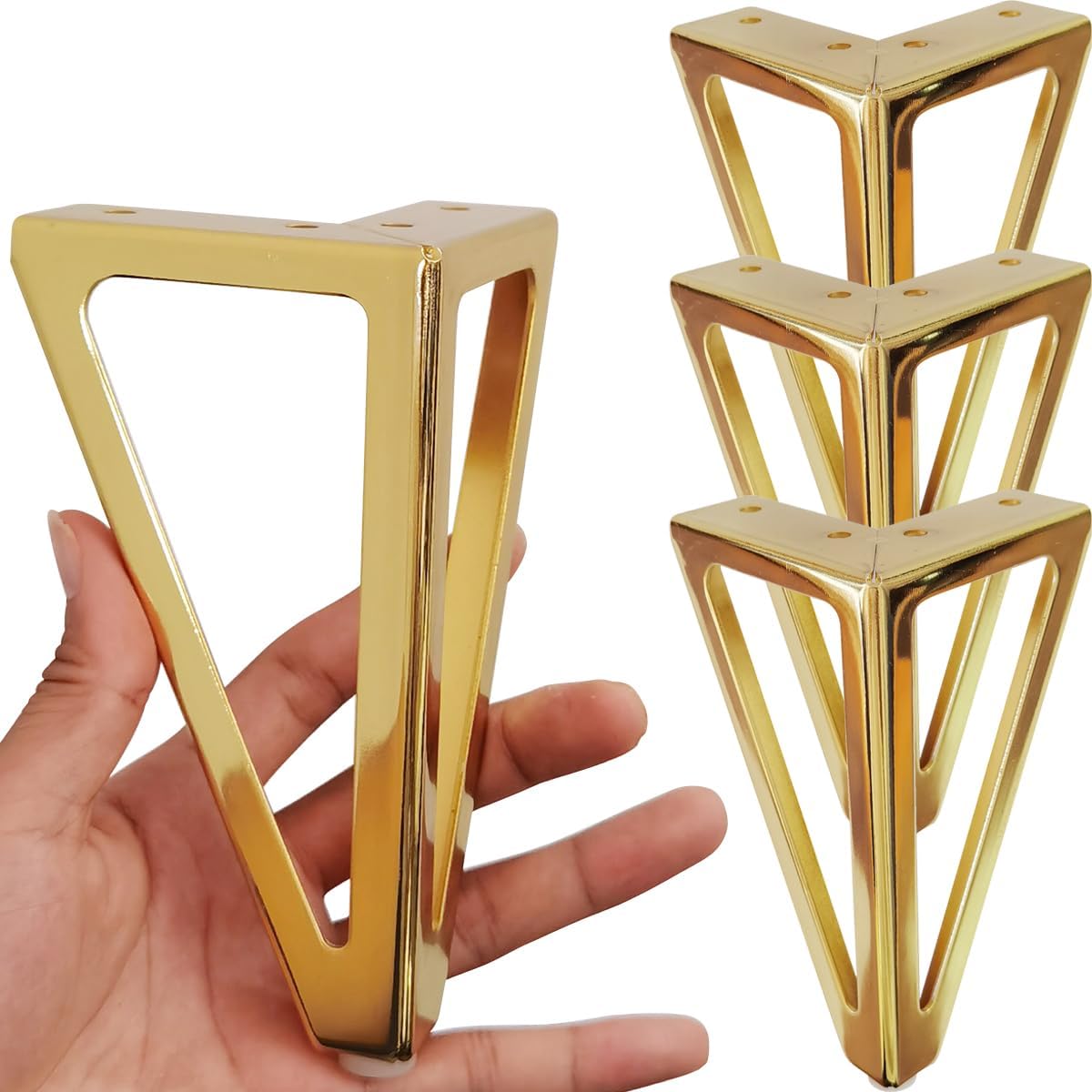 6 Inch Gold Furniture Legs Heavy Duty Metal Furniture Feet, Golden Sofa ...