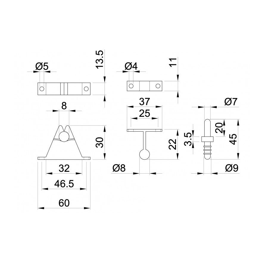 Arrêt de porte IBFM 209466 zamak chromé avec gâche vissée - 3