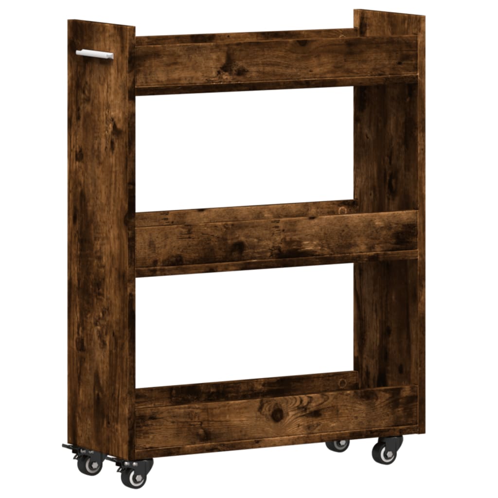 Mueble de almacenaje | Armario con ruedas madera ingeniería roble ...