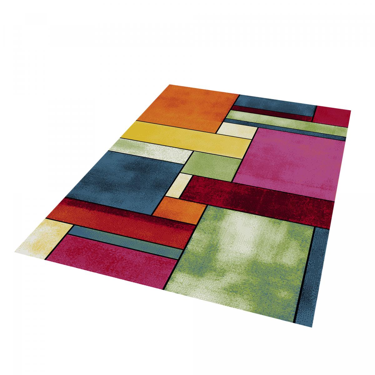 tapis grand salon 160x230 tissé multicolore rectangle motif géométrique LYN8 GEOME - 4