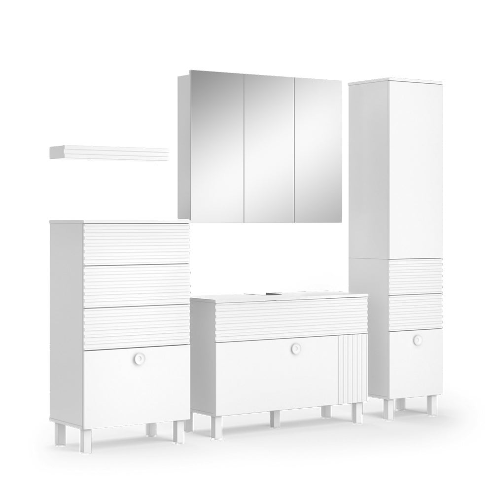 Vicco Zestaw mebli łazienkowych Sola, Biały, 4 części