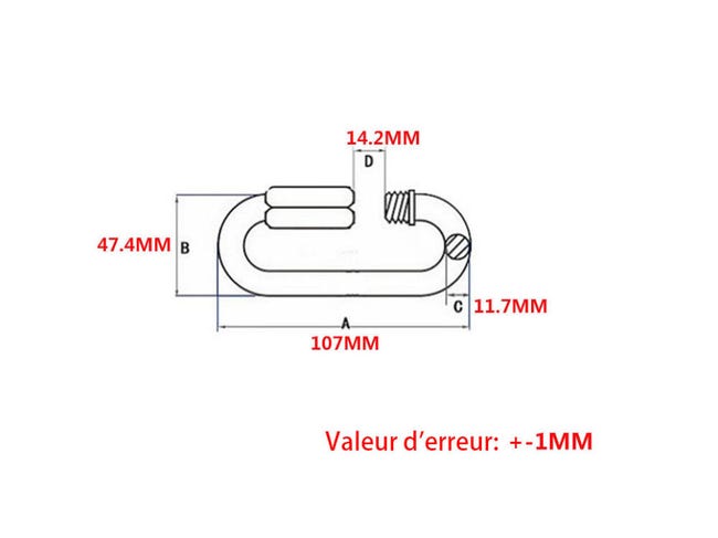 Moschettoni Arrampicata BLOCCO A VITE In Acciaio Inox Collegamenti Moschettoni Arrampicata BLOCCO A VITE In Acciaio Inox Collegamenti