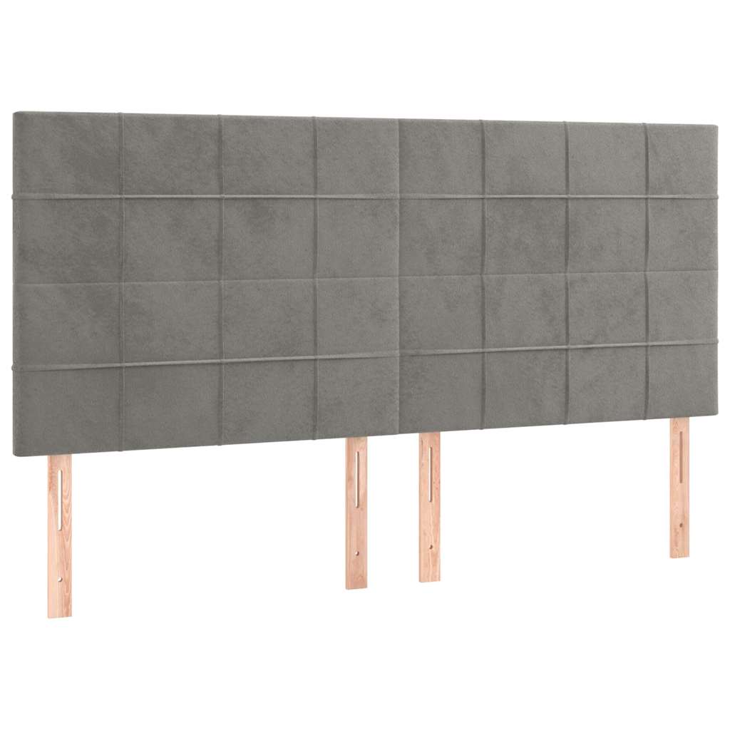 Cadre de lit sans matelas velours gris clair 200x200 cm - 9