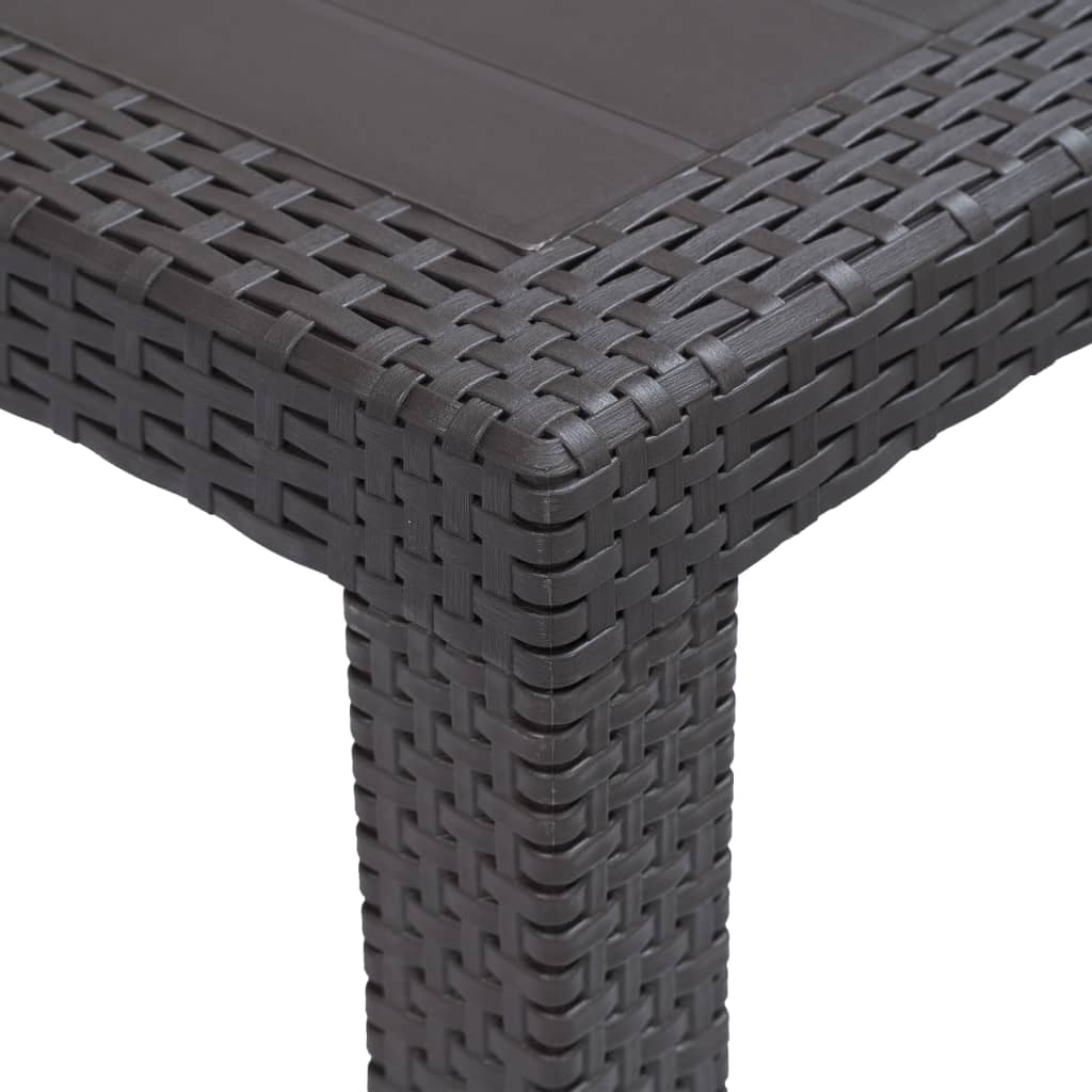 Maison Exclusive - Tavolo da Giardino Marrone 220x90x72 cm Plastica Stile Rattan - 8