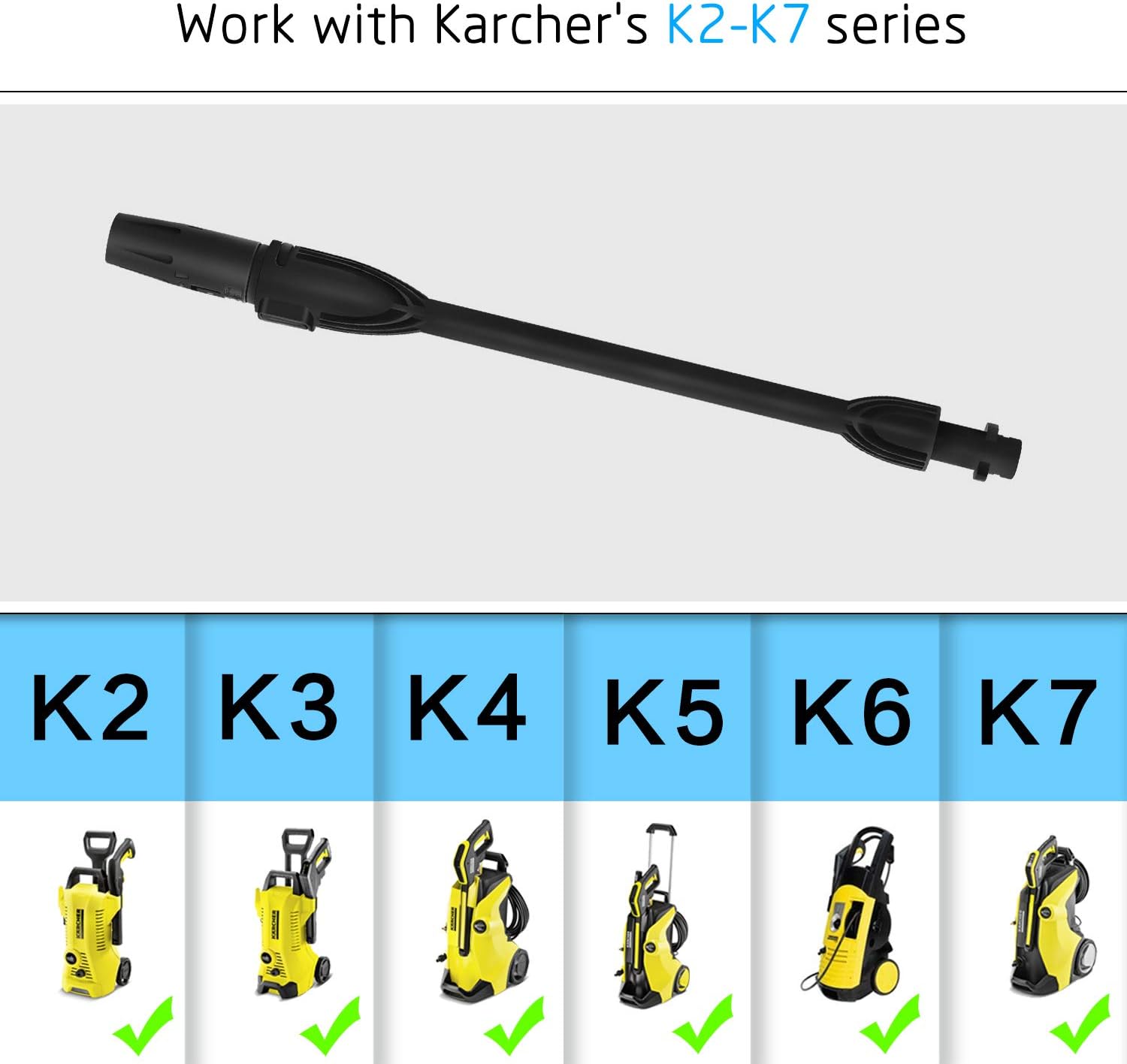 Extension de pistolet à eau haute pression pour nettoyage de voiture, tige de 1/4 pouces, pour Karcher K2 K3 K4 K5 K6 K7 avec buse  34