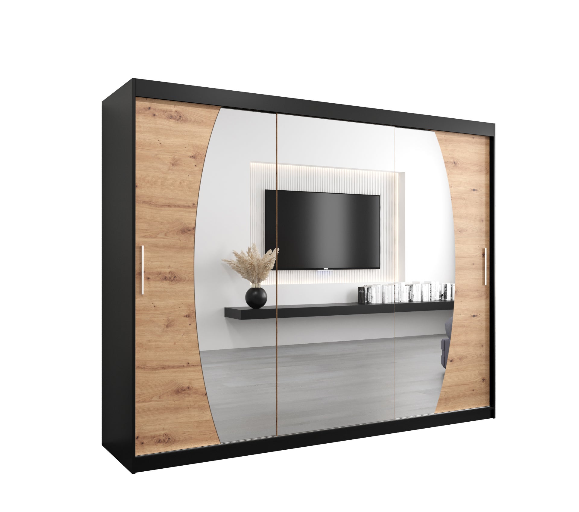 Szafa przesuwna garderoba ELYPSE 250 x 62 x 200 cm Czarny + Artisan - Abiks Meble