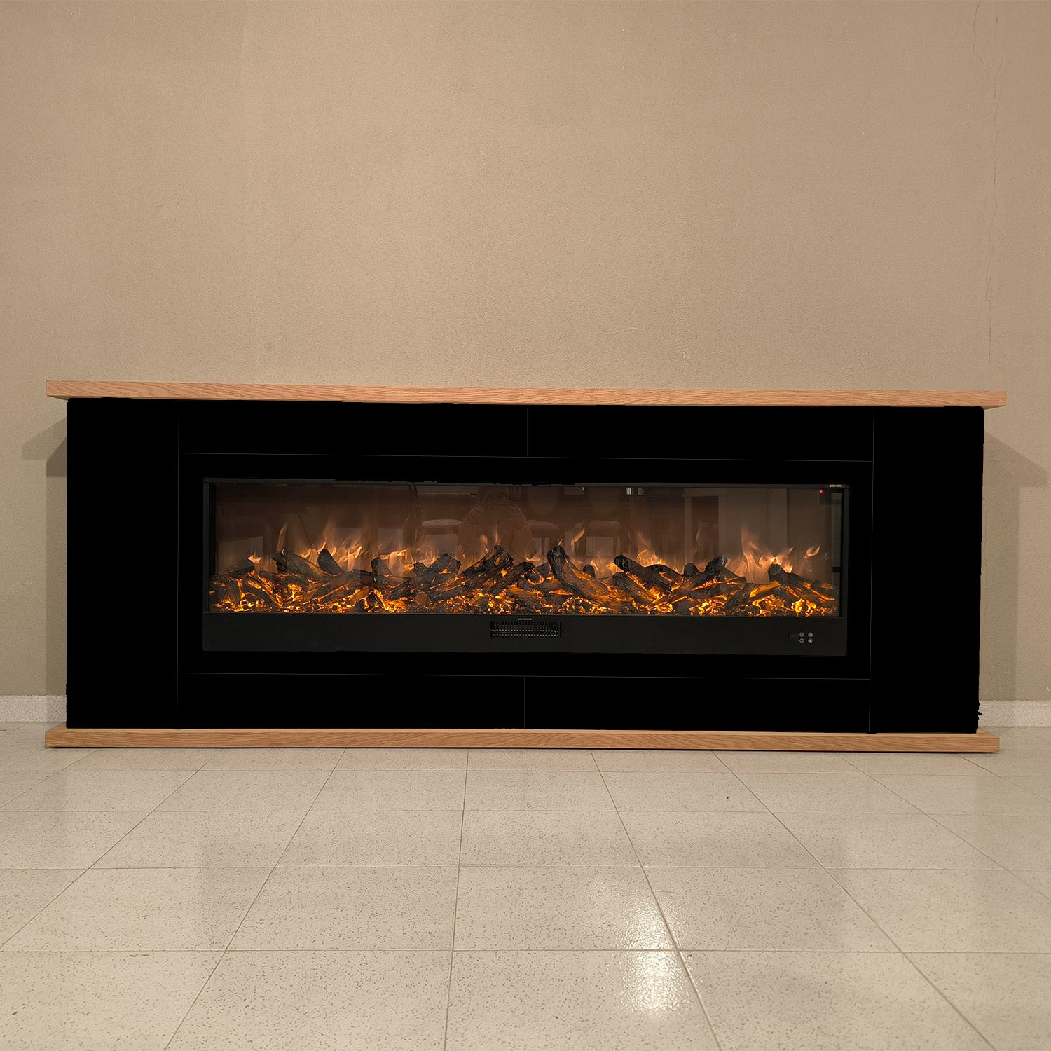 Meuble en bois Desio noir avec insert électrique intégré Sined Amiata — free download