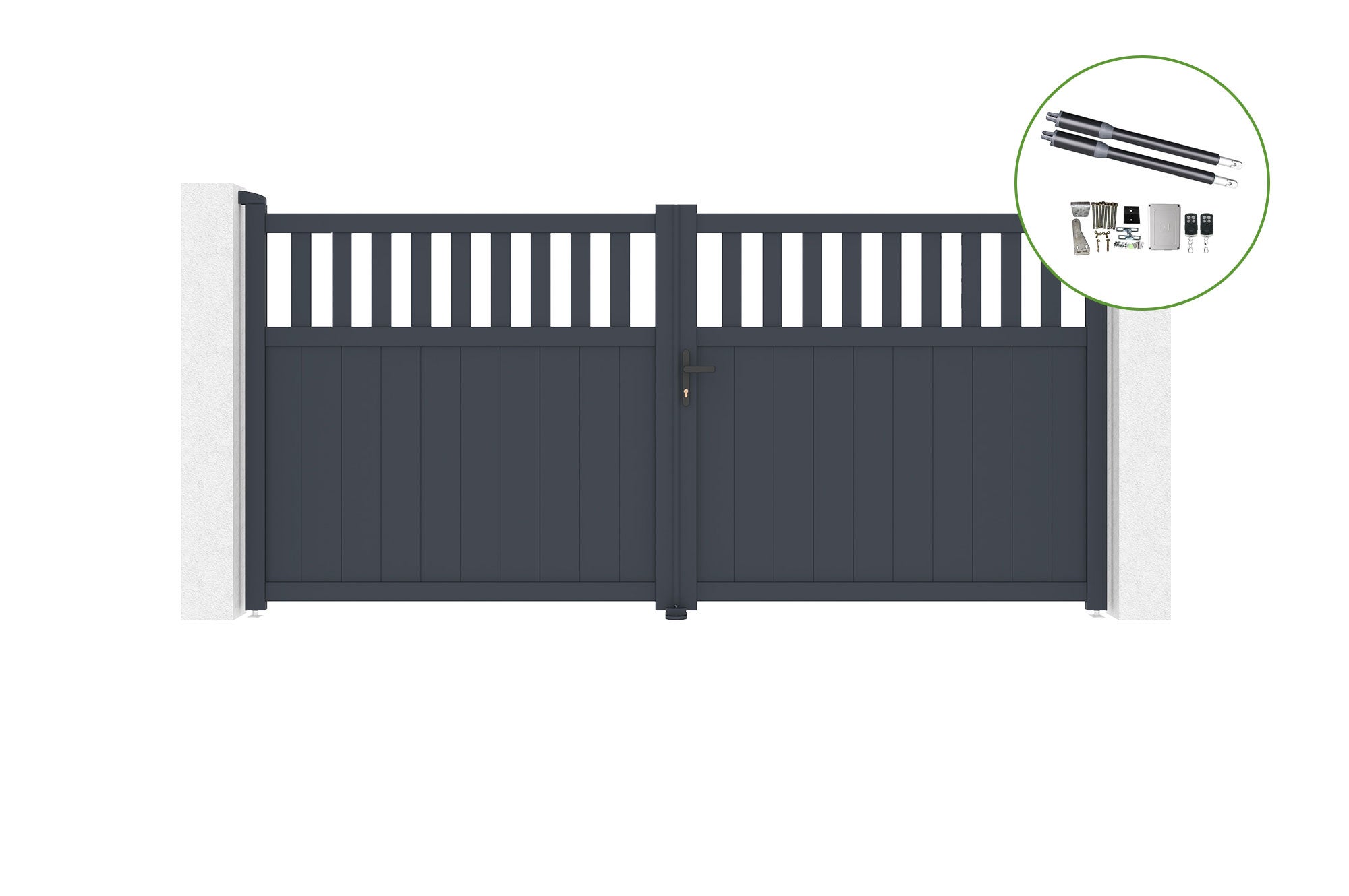 Brama skrzydłowa 3,4m SANTIS H.160cm aluminiowa + napęd RANGER B150