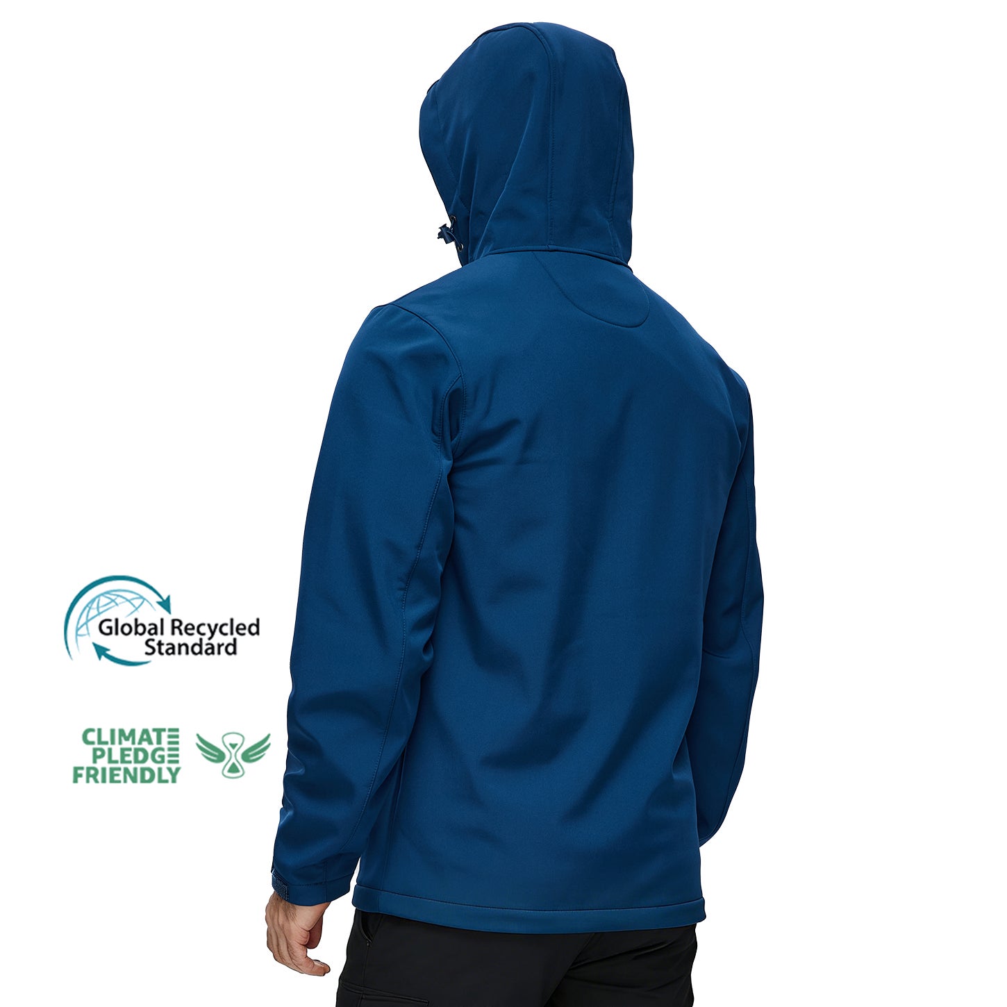 Veste de Travail à Capuche Taille XL Blouson & Softshell Homme -Imperméable, Coupe-vent, Chaude et Respirante, avec Bandes Réfléchissantes-Bleu Marine - 3