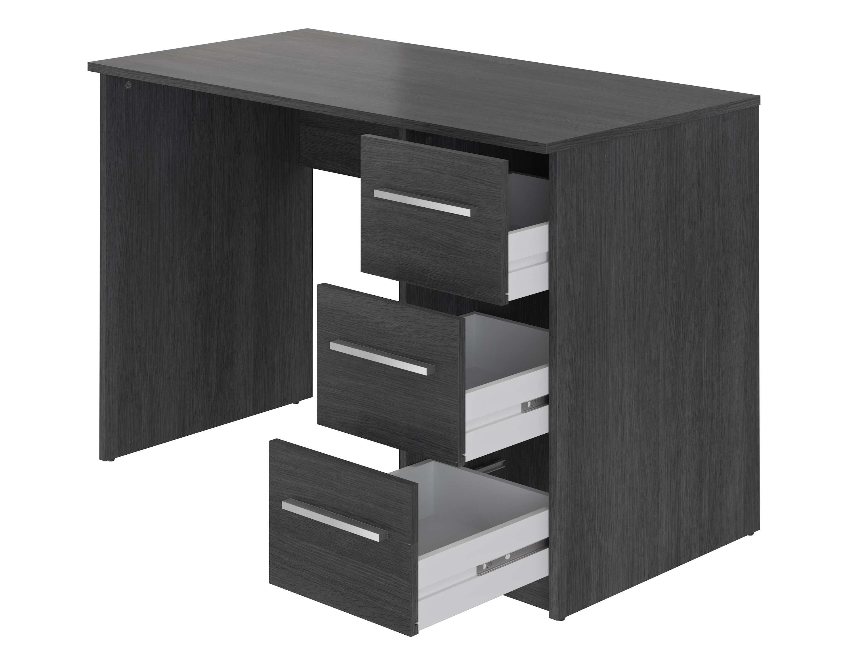 Bureau SAME 3 tiroirs 110x56x74 cm chêne gris cendré TALESA - 6