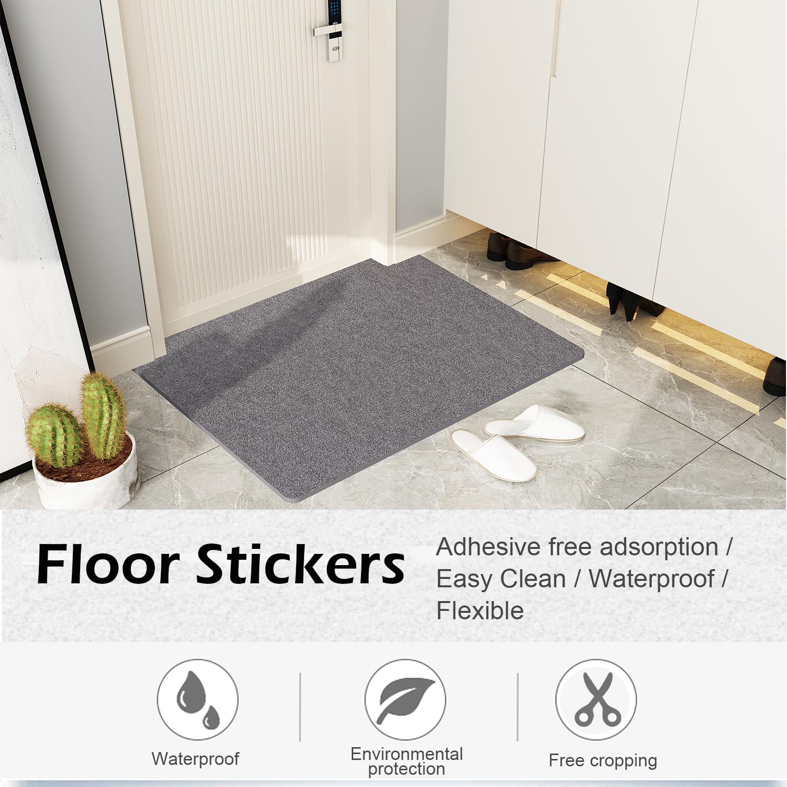 MINICLOSS Tapis d'escalier autocollant , tapis découpable et réutilisable, tapis adhésif pour le bureau et la maison (kaki) - 3