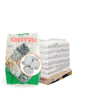 Galets Blancs 40-60mm - Lot De 4 Sacs De 25kg - Décoration Jardin Et Allées