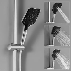 Lonheo max Colonne de Douche 38°C Thermostatique Chromé + Etagères en Verre Trempé + Douchette à Main 3 Types de Jets