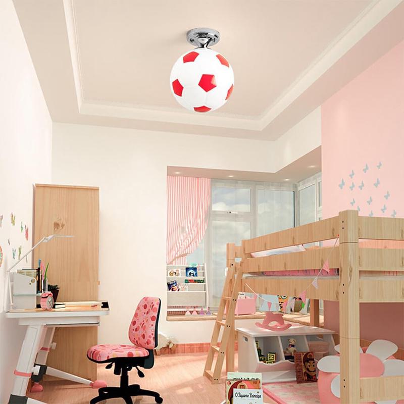 Decorative yellow football ceiling light, boy's bedroom light fixture ...