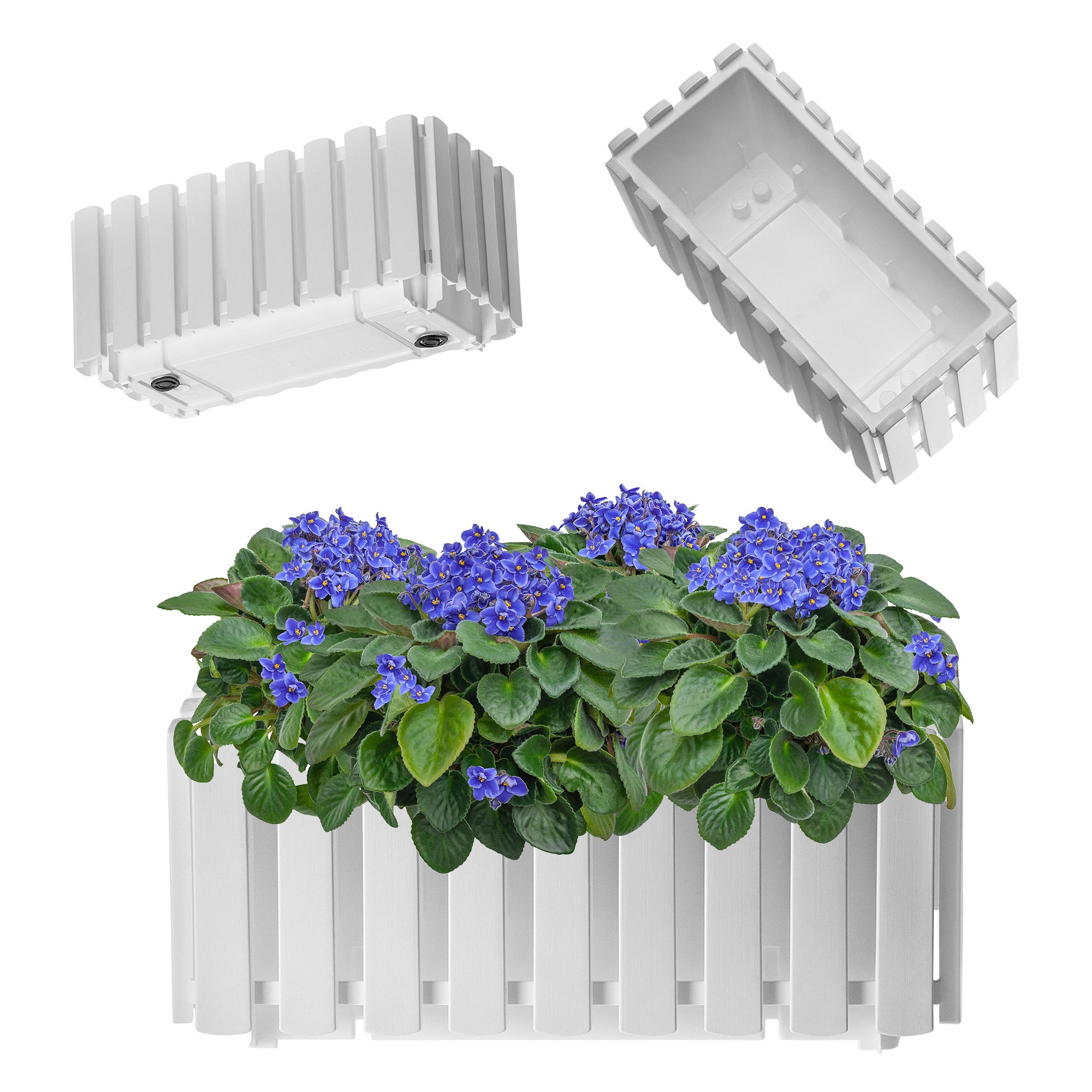 SKRZYNKA BALKONOWA DONICZKA DONICA NA KWIATY 38x18x16,5 cm BIAŁA BALKON