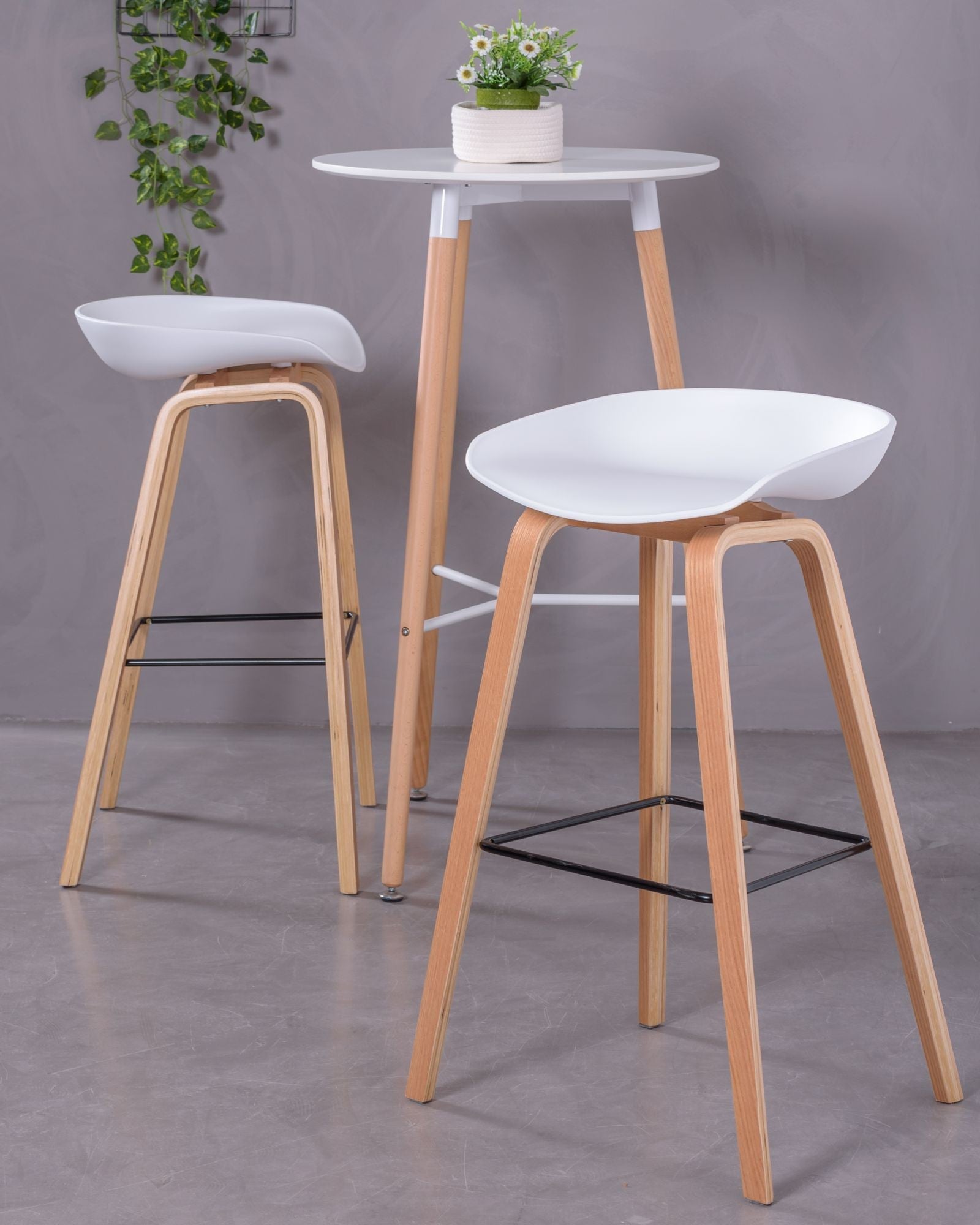 Tabouret nordique avec pieds en bois de hêtre (75cm) - Daxer - 2