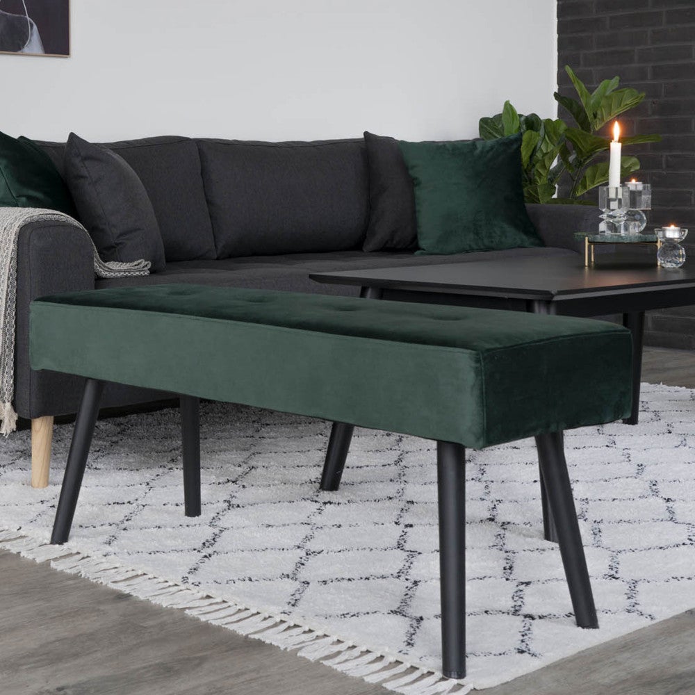 Skiby - Banc en velours L100cm - Vert - 2